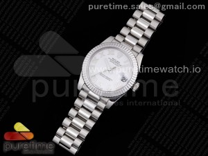 DateJust 31 Ladies 278289 GMF 316L Steel White Dial Roman Markers on President Syle Bracelet