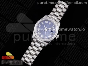 DateJust 31 Ladies 278289 GMF 316L Steel Blue Dial Roman Markers on President Syle Bracelet