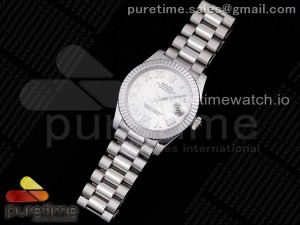 DateJust 31 Ladies 278289 GMF 316L Steel Silver Dial Diamond Roman Markers on President Syle Bracelet