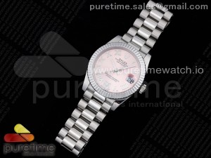 DateJust 31 Ladies 278289 GMF 316L Steel Pink Dial Diamond Roman Markers on President Syle Bracelet