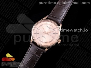 Cellini 50505 RG GMF 1:1 Best Edition Gold Dial Stick Markers on Brown Leather Strap SA3132