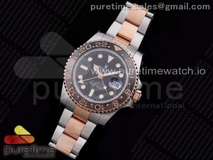 GMT-Master II 126711 CHNR Black/Brown Ceramic VRF Best Edition on Wrapped Gold SS/RG Bracelet A2836