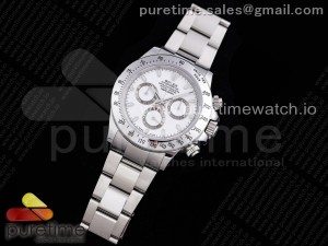 Daytona SS TWF SS Bezle White Dial on SS Brcelet A4130