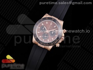 Daytona RG TWF Black Ceramic Bezle Brown Dial Lume Markers on Black Rubber Strap A4130