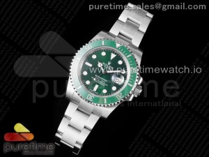 Submariner 116610 LV Green Ceramic Clean 904L 1:1 Best Edition on SS Bracelet A2836