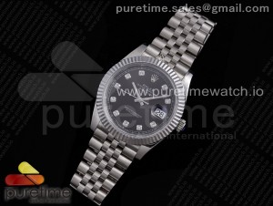 DateJust 41 126334 VRF 1:1 Best Edition 904L Steel Gray Dial Diamonds Markers on SS Jubilee Bracelet A3235