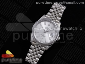 DateJust 41 126334 VRF 1:1 Best Edition 904L Steel Silver Dial Stick Markers on SS Jubilee Bracelet A3235