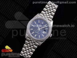 DateJust 41 126334 VRF 1:1 Best Edition 904L Steel Blue Dial Stick Markers on SS Jubilee Bracelet A3235