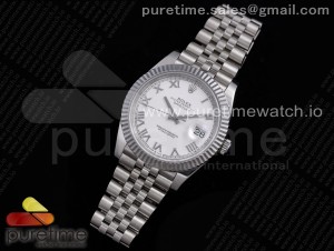 DateJust 41 126334 VRF 1:1 Best Edition 904L Steel White Dial Roman Markers on SS Jubilee Bracelet A3235