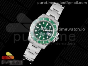 Submariner 116610 LV Green Ceramic ZF 1:1 Best Edition 904L SS Case and Bracelet VR3135