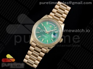 Day Date 40 YG 904L Steel JDF 1:1 Best Edition Green Dial on YG Bracelet A2836