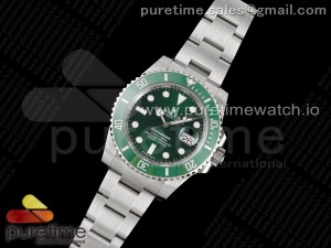 Submariner 116610 LV Green Ceramic Clean 904L 1:1 Best Edition on SS Bracelet SA3135