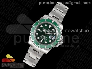 Submariner 116610 LV Green Ceramic VRF 904L 1:1 Best Edition on SS Bracelet VR3135 V3 (CF Bezel)