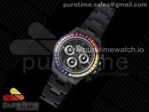 Rolex Daytona Rainbow Black 'MAD' PVD TWF Best Edition on PVD Bracelet A7750