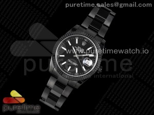 DateJust 41 All Black PVD VRF Best Edition Black Dial Stick Markers on PVD Oyster Bracelet A3235