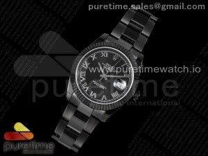 DateJust 41 All Black PVD VRF Best Edition Black Dial Roman Markers on PVD Oyster Bracelet A3235