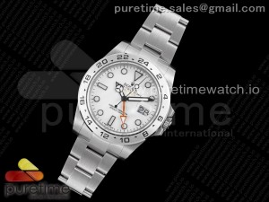 Explorer II 42mm 216570 White 904L SS JDF 1:1 Best Edition White Dial on Bracelet A3186 CHS V2