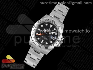 Explorer II 42mm 216570 Black 904L SS JDF 1:1 Best Edition Black Dial on Bracelet A3186 CHS V2