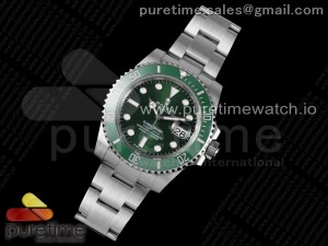 Submariner 116610 LV Green Ceramic Noob 1:1 Best Edition 904L SS Case and Bracelet A2836 V11