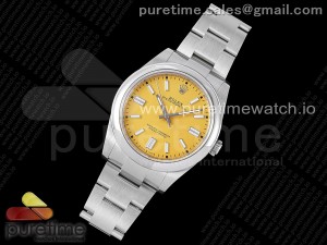 Oyster Perpetual 41mm 124300 JDF 1:1 Best Edition 904L Steel Yellow Dial on SS Bracelet SA3230