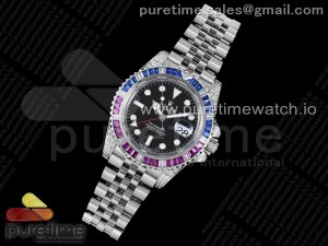 GMT-Master II Red/Blue Diamonds Bezel 904L Steel JDF Best Edition SA3285 CHS V3