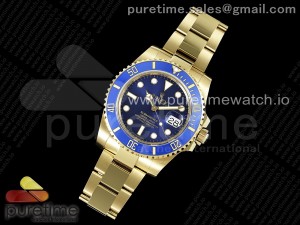 Submariner 116618 LB Blue Ceramic YG Plated 904L Steel JDF 1:1 Best Edition VR3135