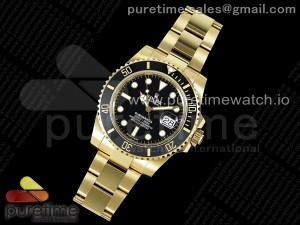 Submariner 116618 LN Black Ceramic YG Plated 904L Steel JDF 1:1 Best Edition VR3135