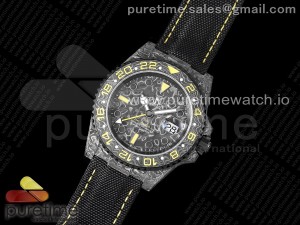 GMT DIW Carbon OMF Best Edition Black/Yellow Black Dial on Black Nylon Strap SA3186 CHS