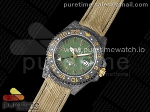 GMT DIW Carbon OMF Best Edition Green Dial on Yellow Nylon Strap SA3186 CHS