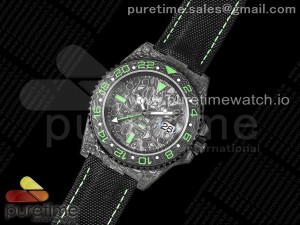 GMT DIW Carbon OMF Best Edition Black/Green Black Dial on Black Nylon Strap SA3186 CHS