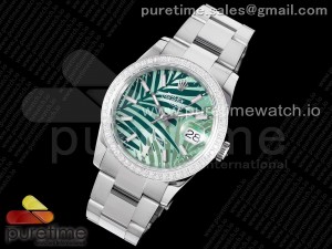 DateJust 36 SS 126284 Diamonds Bezel JDF 1:1 Best Edition New Green Dial on Oyster Bracelet A2824