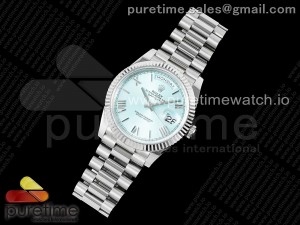 Day Date 40 SS 904L Steel JDF 1:1 Best Edition Tiffany Blue Roman Dial on SS Bracelet A2836