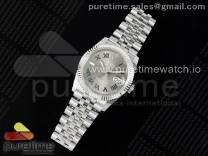 Datejust 36 SS 904L Steel JDF 1:1 Best Edition Gray Dial Green Roman on SS Bracelet VR3235