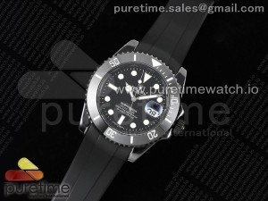 Submariner 40mm Black Ceramic 5GF Best Edition Black Dial on Black Rubber Strap SA3135