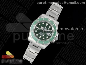 Submariner 116610 LV Green Ceramic RF 904L 1:1 Best Edition on SS Bracelet VR3135