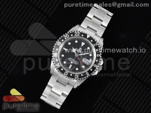 GMT-Master II 16710 Black Bezel JDF 1:1 Best Edition Black Dial on SS Bracelet SA3186