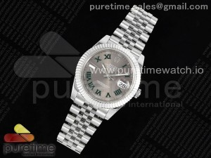 DateJust 41 126334 JDF 1:1 Best Edition 904L Steel Gray Dial Green Roman on SS Jubilee Bracelet VR3235