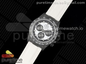 Daytona DIW Carbon N6F 1:1 Best Edition White/Black Dial on White Nylon Strap SA4130