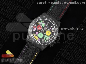 Daytona DIW Carbon N6F 1:1 Best Edition Black Colorful Dial on Black Nylon Strap SA4130