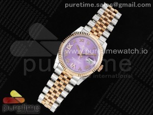 Datejust 36 SS/RG 904L Steel JDF 1:1 Best Edition Purple Dial Diamonds 6/9 Markers on SS/RG Bracelet VR3235