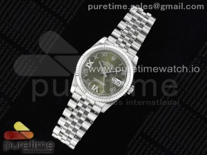 Datejust 36 SS 904L Steel JDF 1:1 Best Edition Green Dial Diamonds 6/9 Markers on SS Bracelet VR3235