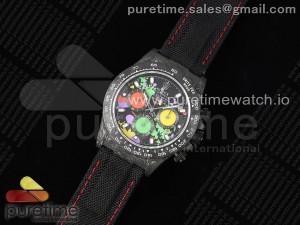 Daytona DIW Carbon QF 1:1 Best Edition Colorful Graffiti Dial on Black Nylon Strap SA4130