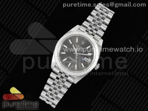 DateJust 41 126334 WF 1:1 Best Edition 904L Steel Gray Stick Dial on Jubilee Bracelet VR3235