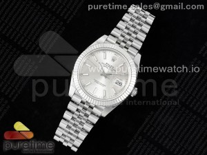 DateJust 41 126334 WF 1:1 Best Edition 904L Steel Silver Stick Dial on Jubilee Bracelet VR3235