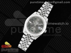 DateJust 41 126334 WF 1:1 Best Edition 904L Steel Gray Dial Green Roman Marker on Jubilee Bracelet VR3235