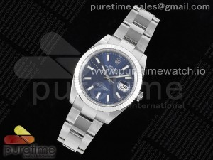 DateJust 41 126334 WF 1:1 Best Edition 904L Steel Blue Stick Dial on Oyster Bracelet VR3235