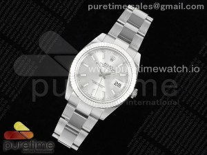 DateJust 41 126334 WF 1:1 Best Edition 904L Steel Silver Stick Dial on Oyster Bracelet VR3235