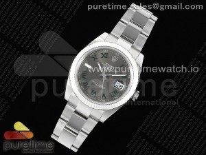 DateJust 41 126334 WF 1:1 Best Edition 904L Steel Gray Dial Green Roman Marker on Oyster Bracelet VR3235