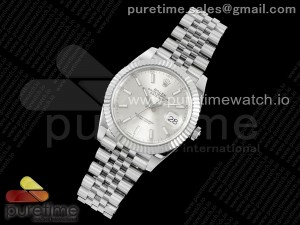 DateJust 41 126334 NTF 1:1 Best Edition 904L Steel Silver Stick Dial on Jubilee Bracelet VR3235