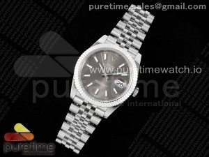 DateJust 41 126334 QF 1:1 Best Edition 904L Steel Gray Stick Dial on Jubilee Bracelet VR3235